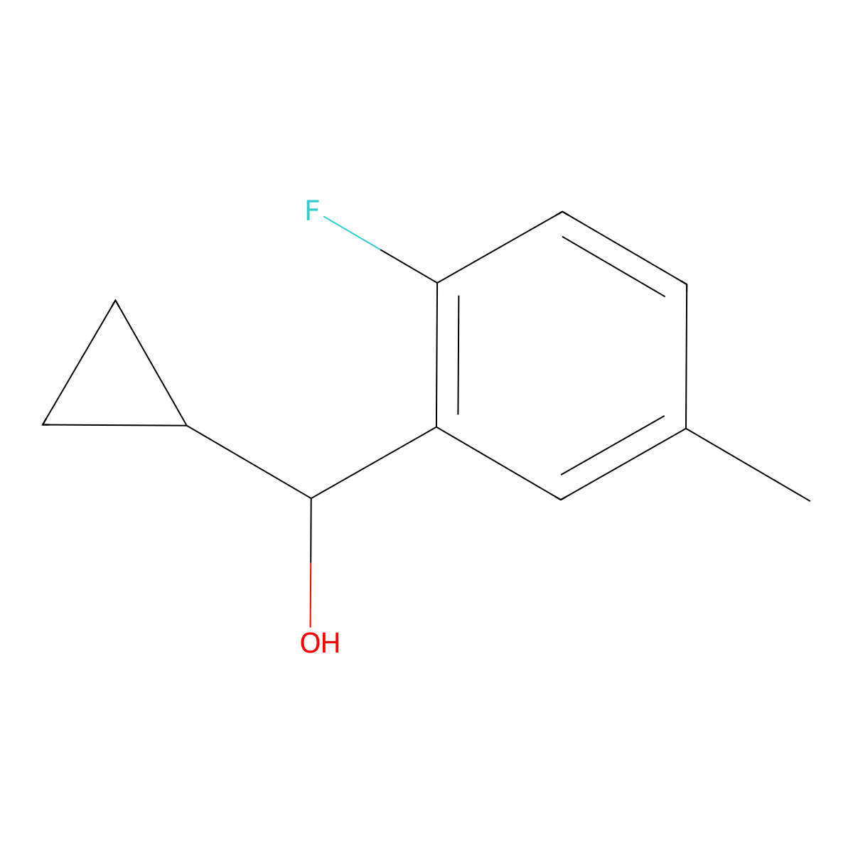 Cyclopropyl(2-fluoro-5-methylphenyl)methanol molecular structure, CAS 1339179-27-9