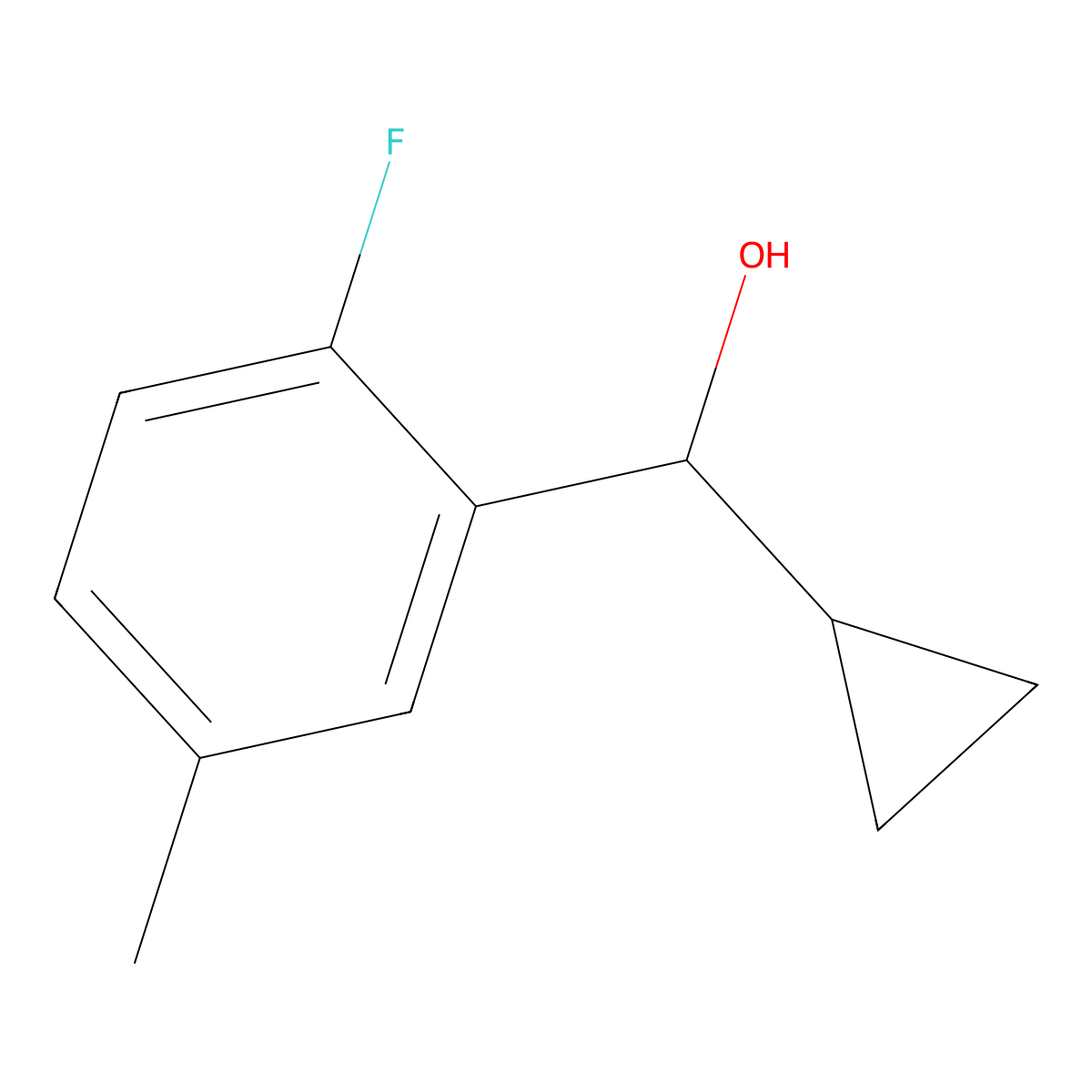Cyclopropyl(2-fluoro-5-methylphenyl)methanol molecular structure, CAS 1339179-27-9
