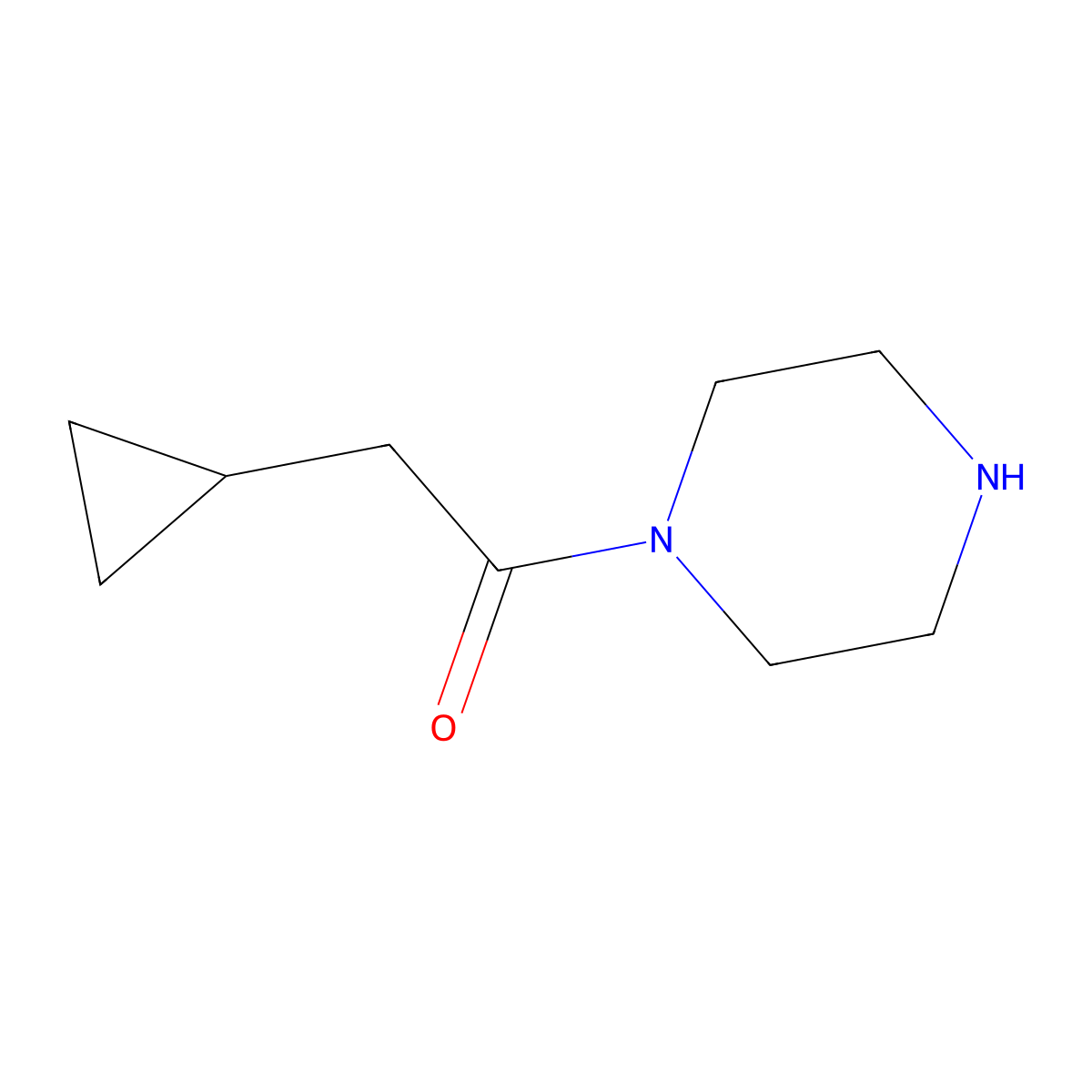 2-Cyclopropyl-1-piperazin-1-yl-ethanone molecular structure, CAS 1339181-87-1