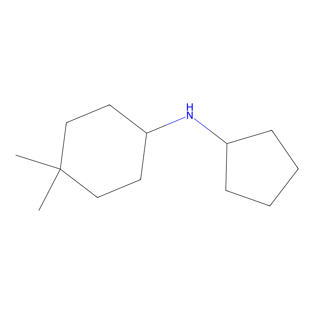 N-cyclopentyl-4,4-dimethylcyclohexan-1-amine molecular structure, CAS 1339183-07-1