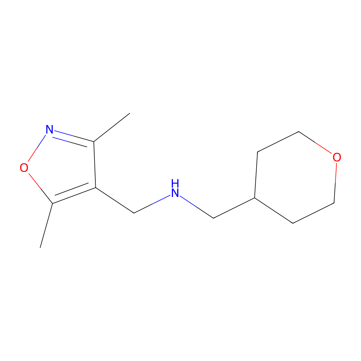 [(Dimethyl-1,2-oxazol-4-yl)methyl][(oxan-4-yl)methyl]amine molecular structure, CAS 1339183-59-3