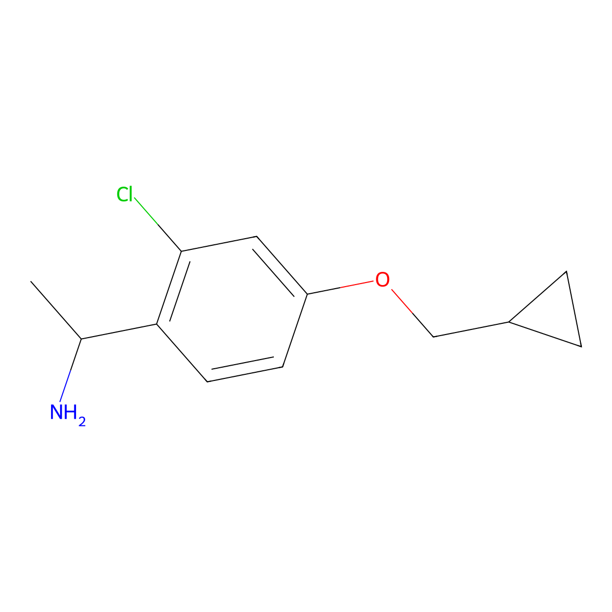 1-(2-Chloro-4-cyclopropylmethoxy-phenyl)-ethylamine molecular structure, CAS 1339184-46-1