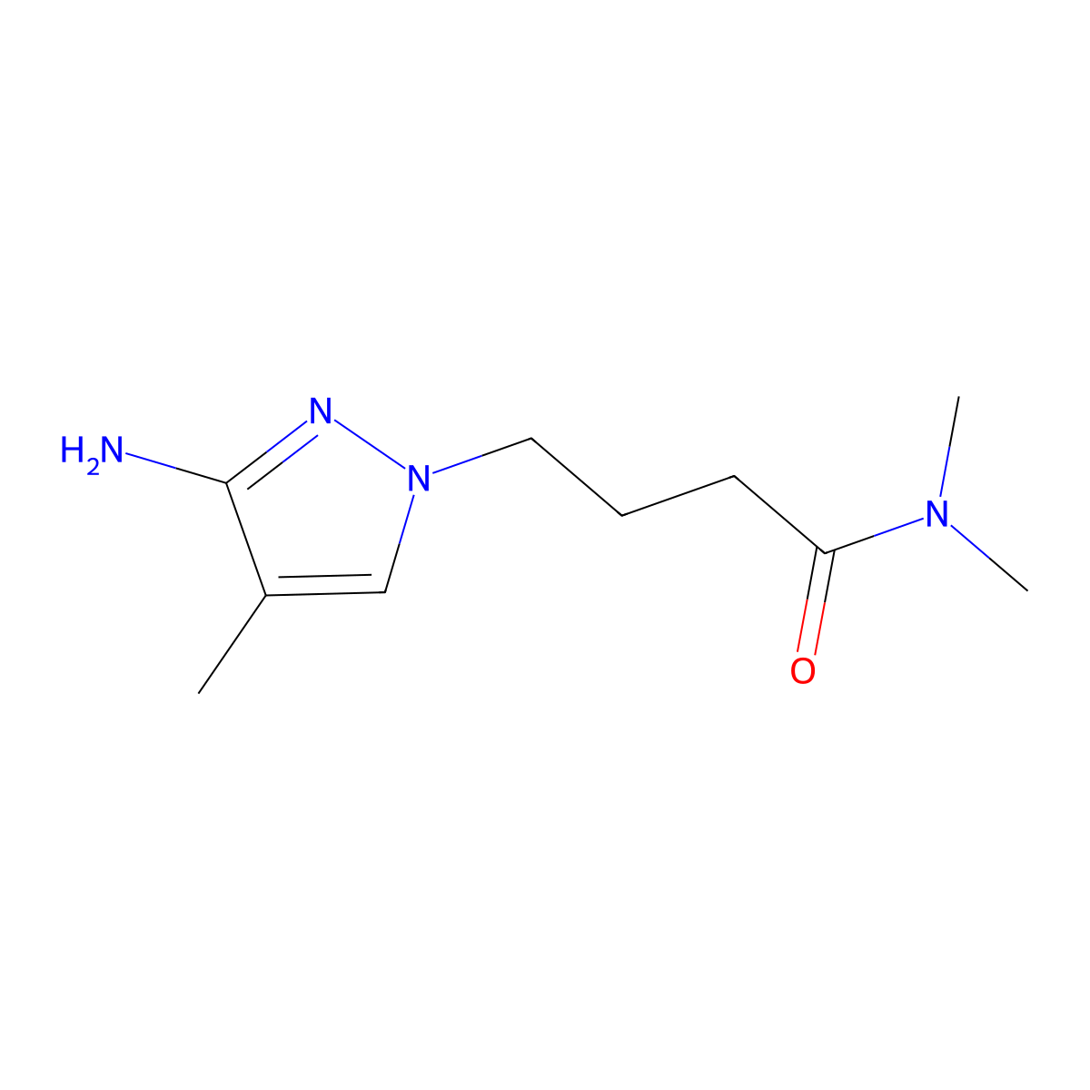 4-(3-Amino-4-methyl-1h-pyrazol-1-yl)-N,N-dimethylbutanamide molecular structure, CAS 1339187-33-5