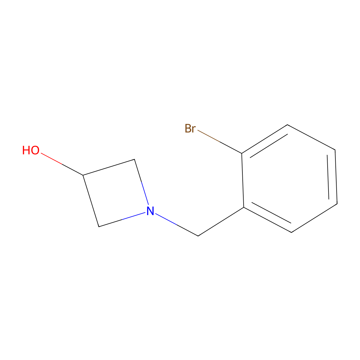 1-[(2-Bromophenyl)methyl]azetidin-3-ol molecular structure, CAS 1339189-73-9