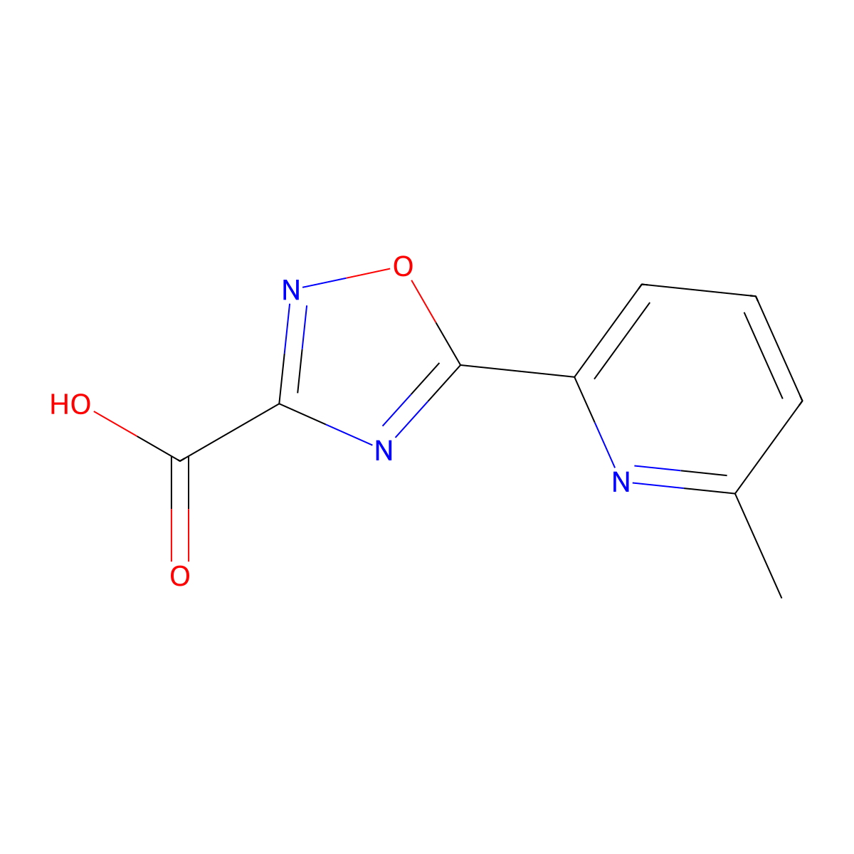 5-(6-Methylpyridin-2-yl)-1,2,4-oxadiazole-3-carboxylic acid molecular structure, CAS 1339192-38-9