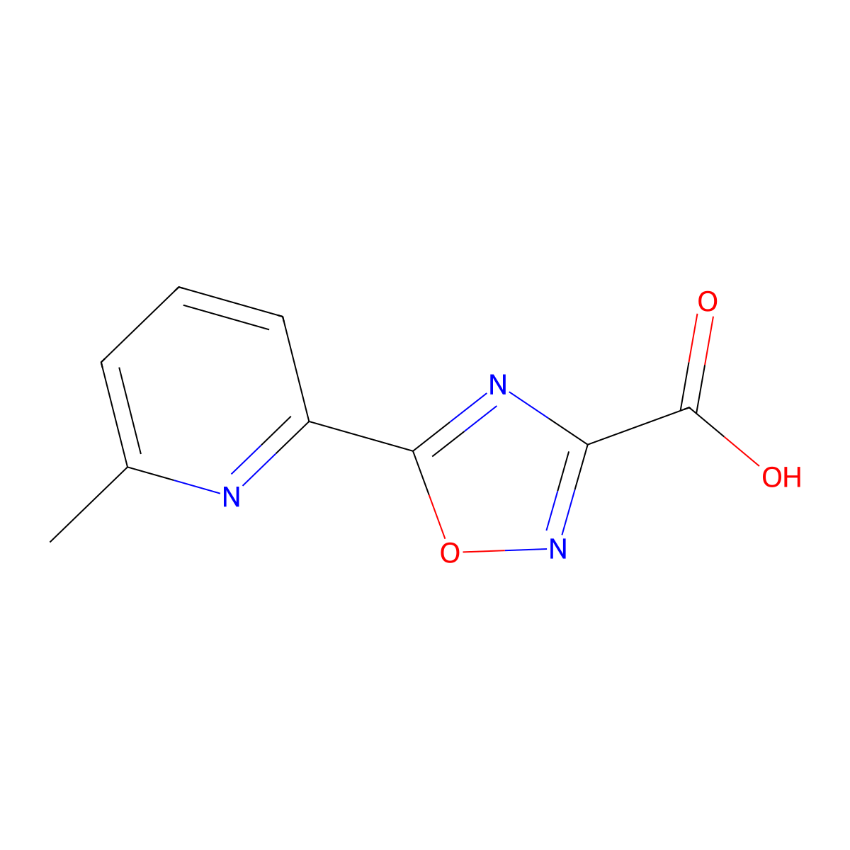 5-(6-Methylpyridin-2-yl)-1,2,4-oxadiazole-3-carboxylic acid molecular structure, CAS 1339192-38-9
