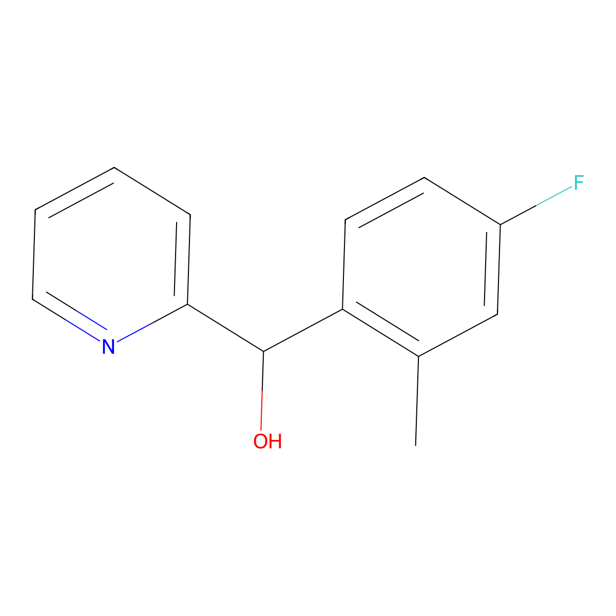 4-Fluoro-2-methylphenyl-(2-pyridyl)methanol molecular structure, CAS 1339194-11-4