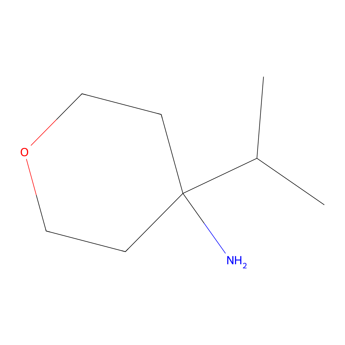 4-(Propan-2-yl)oxan-4-amine molecular structure, CAS 1339196-29-0