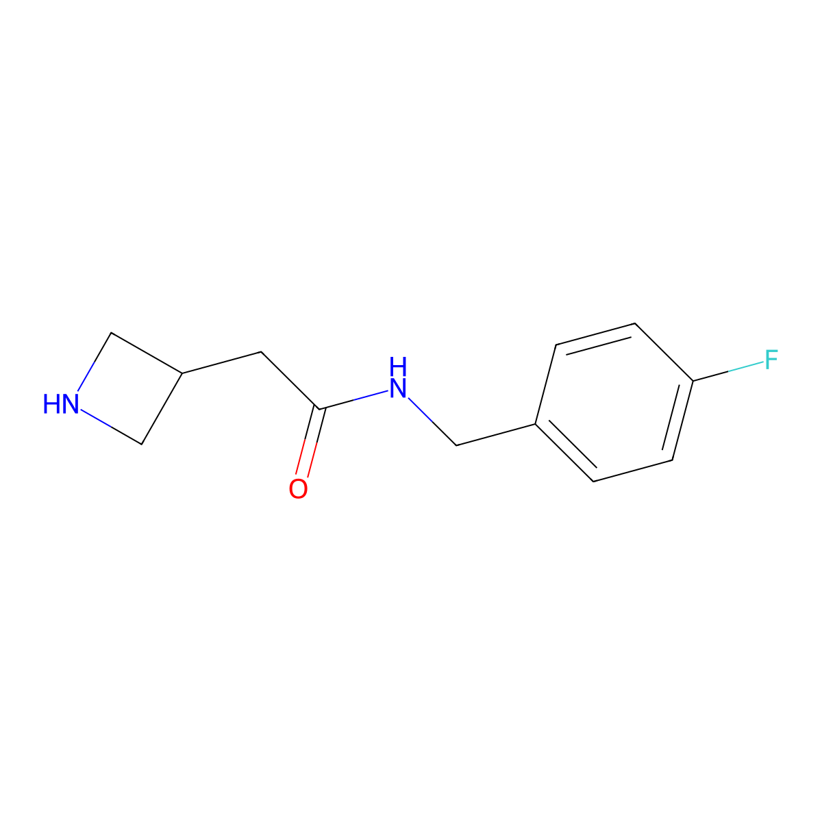 2-(azetidin-3-yl)-N-[(4-fluorophenyl)methyl]acetamide molecular structure, CAS 1339196-74-5