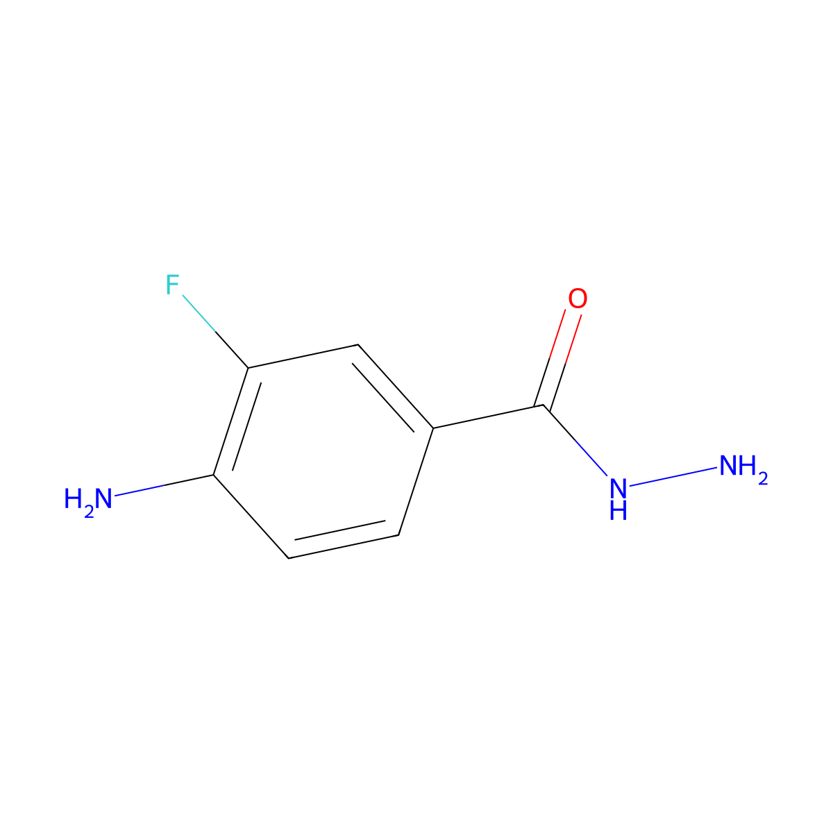 4-Amino-3-fluorobenzohydrazide molecular structure, CAS 1339201-36-3