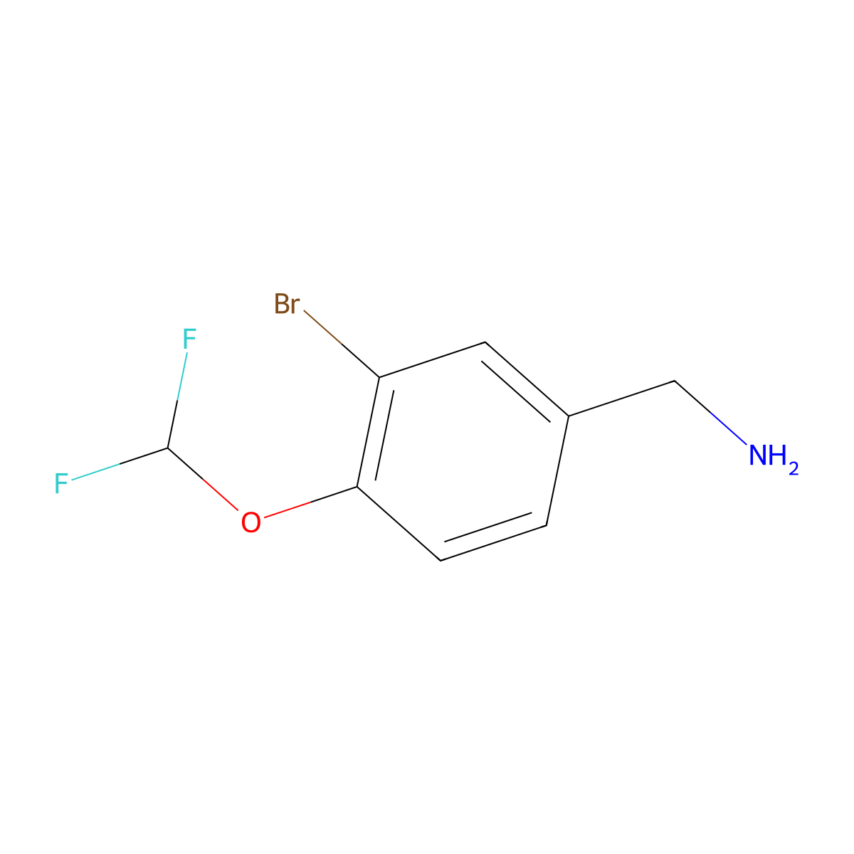 [3-Bromo-4-(difluoromethoxy)phenyl]methanamine molecular structure, CAS 1339202-52-6