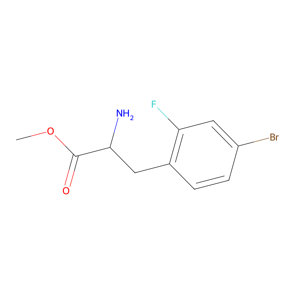 Methyl 2-amino-3-(4-bromo-2-fluorophenyl)propanoate molecular structure, CAS 1339204-02-2