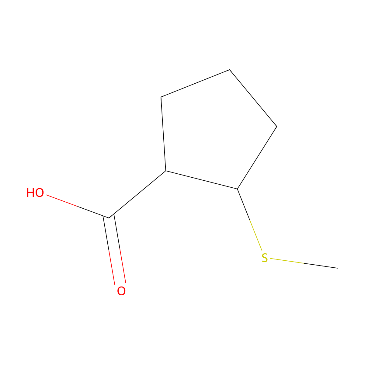 2-(Methylsulfanyl)cyclopentane-1-carboxylic acid molecular structure, CAS 1339208-93-3