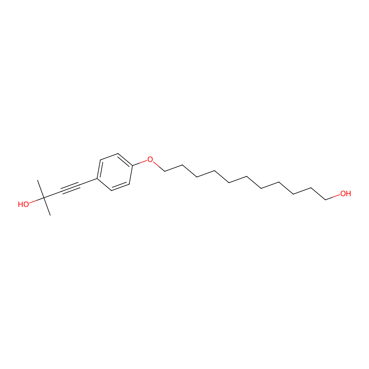 11-[4-(3-Hydroxy-3-methylbut-1-yn-1-yl)phenoxy]undecan-1-ol molecular structure, CAS 133921-29-6