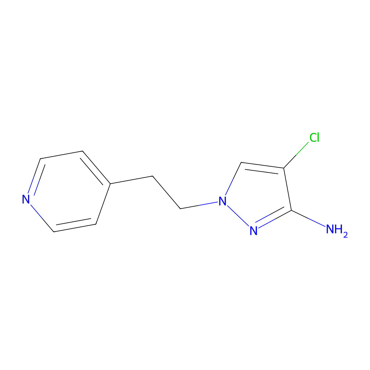 4-Chloro-1-(2-(pyridin-4-yl)ethyl)-1h-pyrazol-3-amine molecular structure, CAS 1339210-32-0