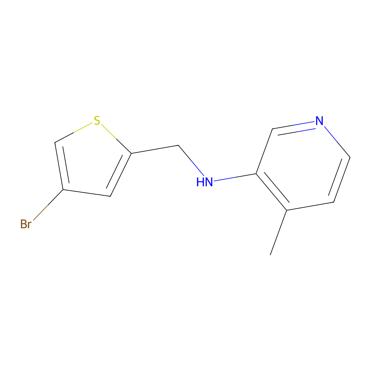 N-[(4-bromothiophen-2-yl)methyl]-4-methylpyridin-3-amine molecular structure, CAS 1339211-15-2