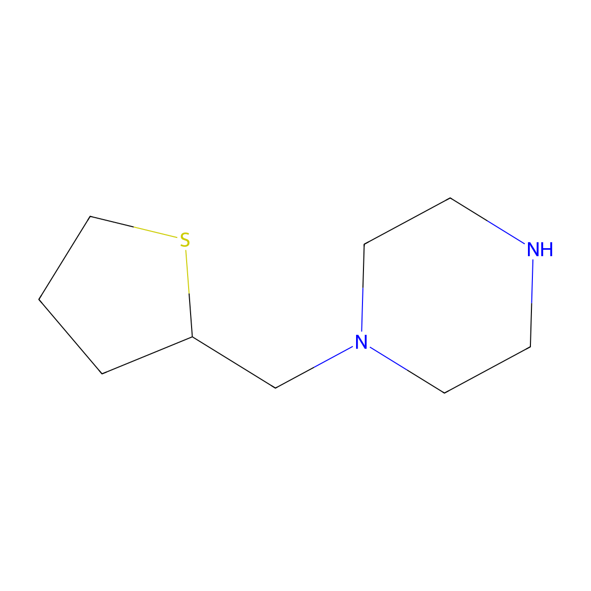 1-[(Thiolan-2-yl)methyl]piperazine molecular structure, CAS 1339211-28-7
