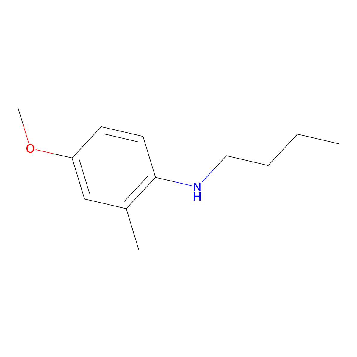 N-butyl-4-methoxy-2-methylaniline molecular structure, CAS 1339212-67-7
