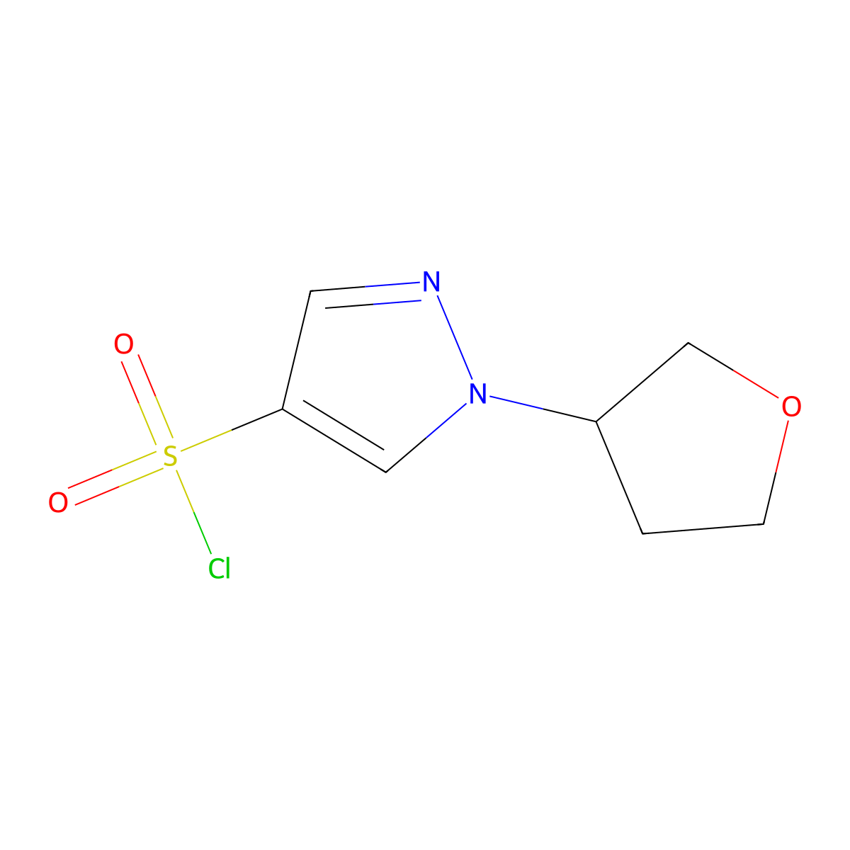 1-(oxolan-3-yl)-1H-pyrazole-4-sulfonyl chloride molecular structure, CAS 1339213-79-4