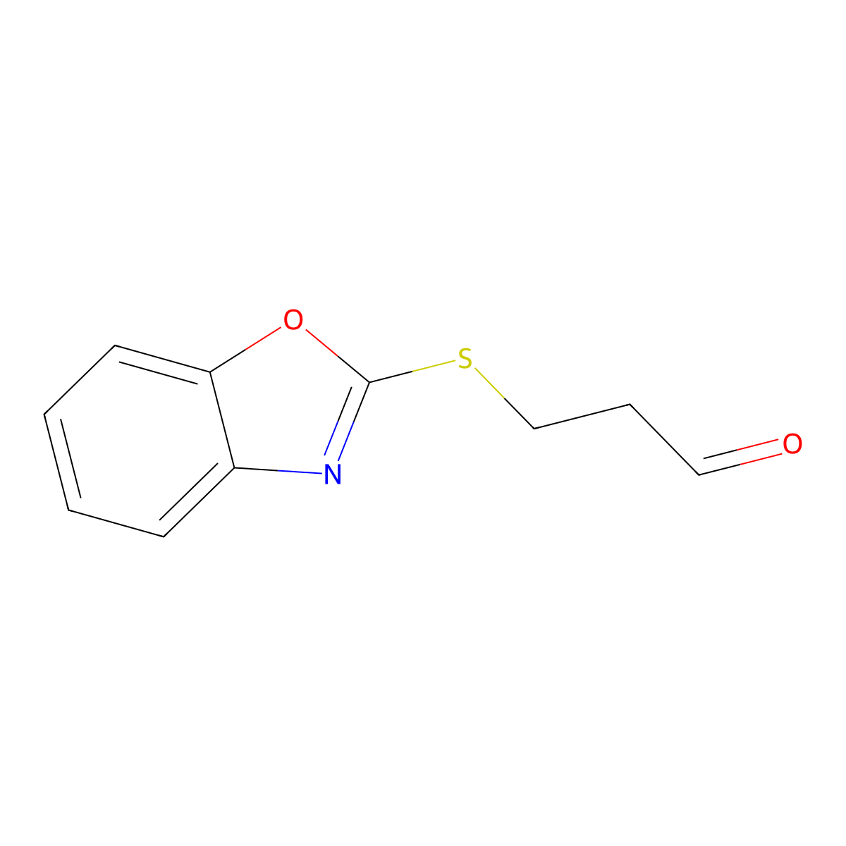 3-(Benzo[d]oxazol-2-ylthio)propanal molecular structure, CAS 1339215-79-0