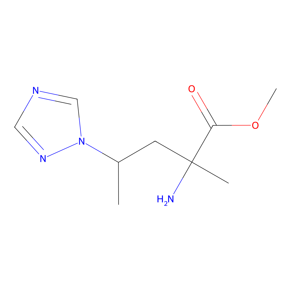 Methyl 2-amino-2-methyl-4-(1h-1,2,4-triazol-1-yl)pentanoate molecular structure, CAS 1339217-04-7
