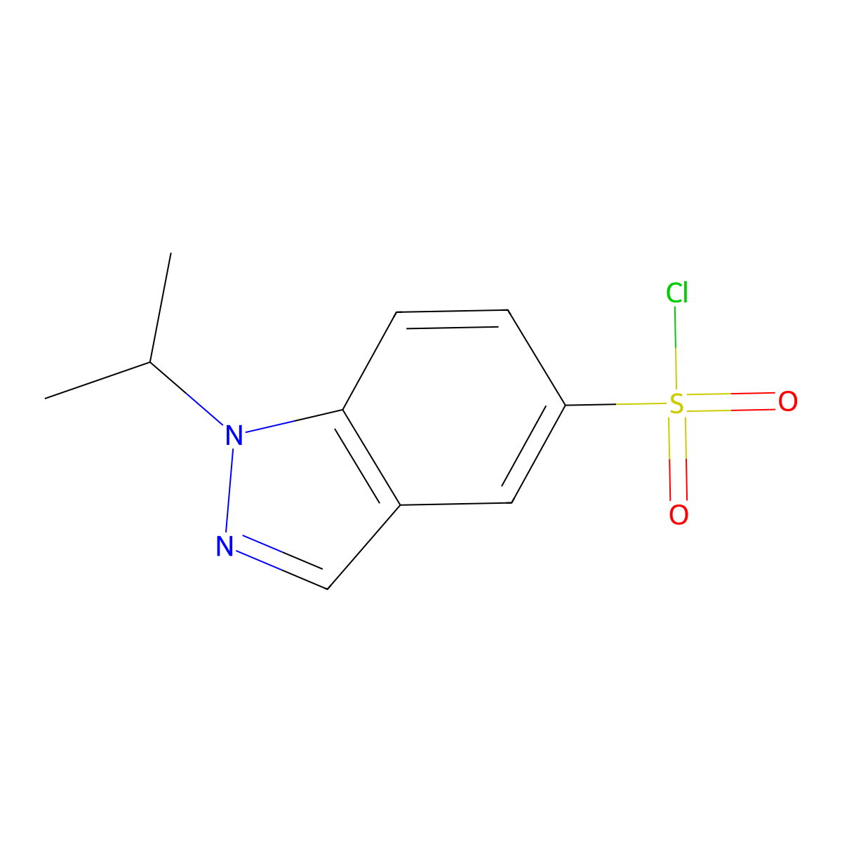 1-(propan-2-yl)-1H-indazole-5-sulfonyl chloride molecular structure, CAS 1339217-64-9