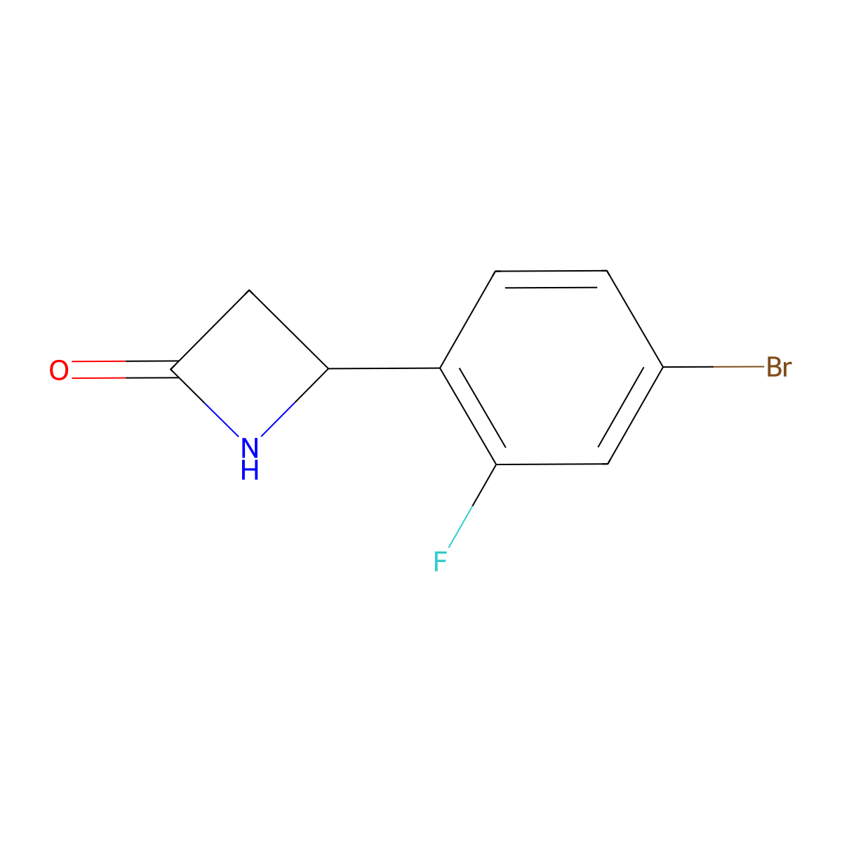 4-(4-Bromo-2-fluorophenyl)azetidin-2-one molecular structure, CAS 1339218-02-8