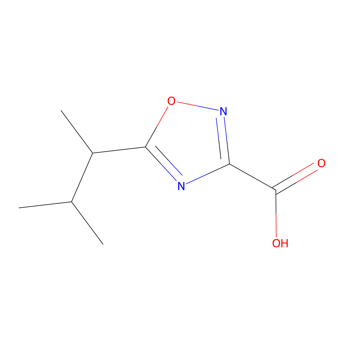 5-(3-Methylbutan-2-yl)-1,2,4-oxadiazole-3-carboxylic acid molecular structure, CAS 1339219-86-1