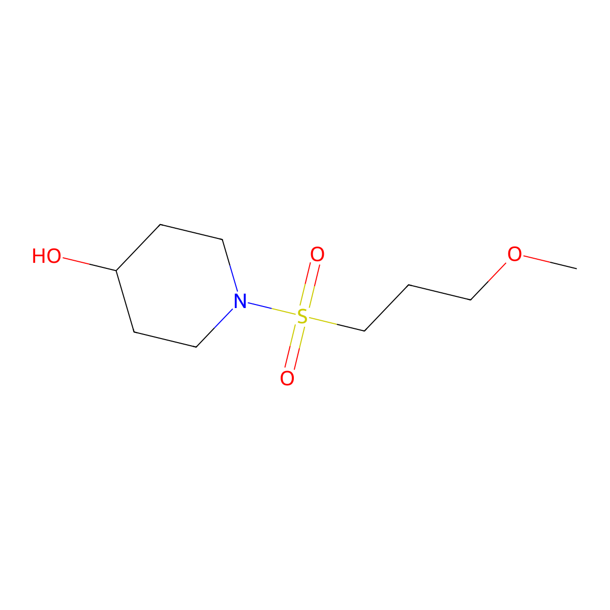 1-(3-Methoxypropanesulfonyl)piperidin-4-ol molecular structure, CAS 1339219-92-9