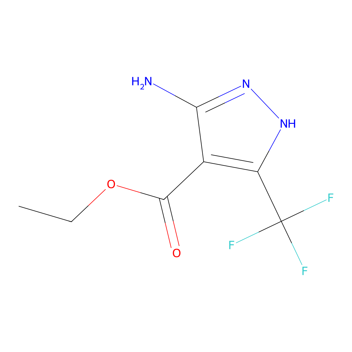 ethyl 3-amino-5-(trifluoromethyl)-1H-pyrazole-4-carboxylate molecular structure, CAS 133922-58-4