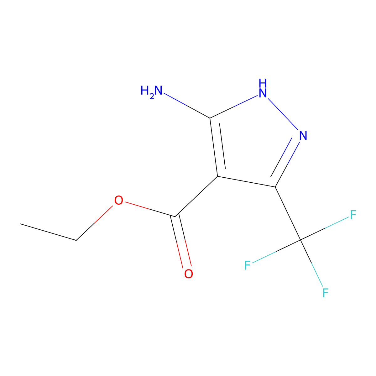 ethyl 3-amino-5-(trifluoromethyl)-1H-pyrazole-4-carboxylate molecular structure, CAS 133922-58-4