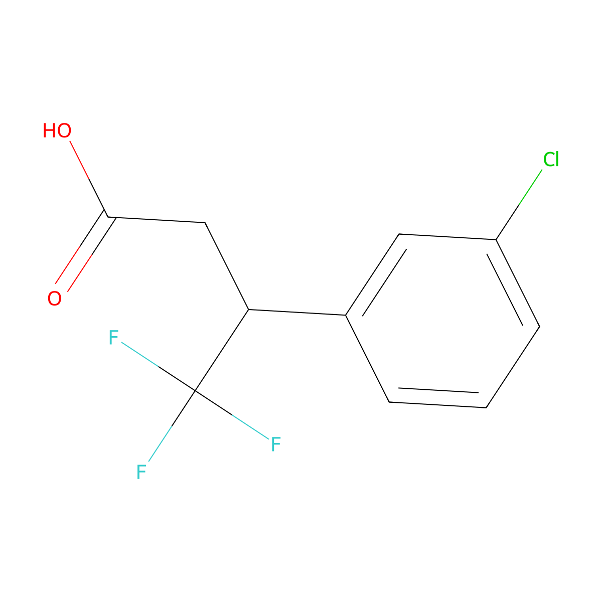 3-(3-Chlorophenyl)-4,4,4-trifluorobutanoic acid molecular structure, CAS 1339222-35-3