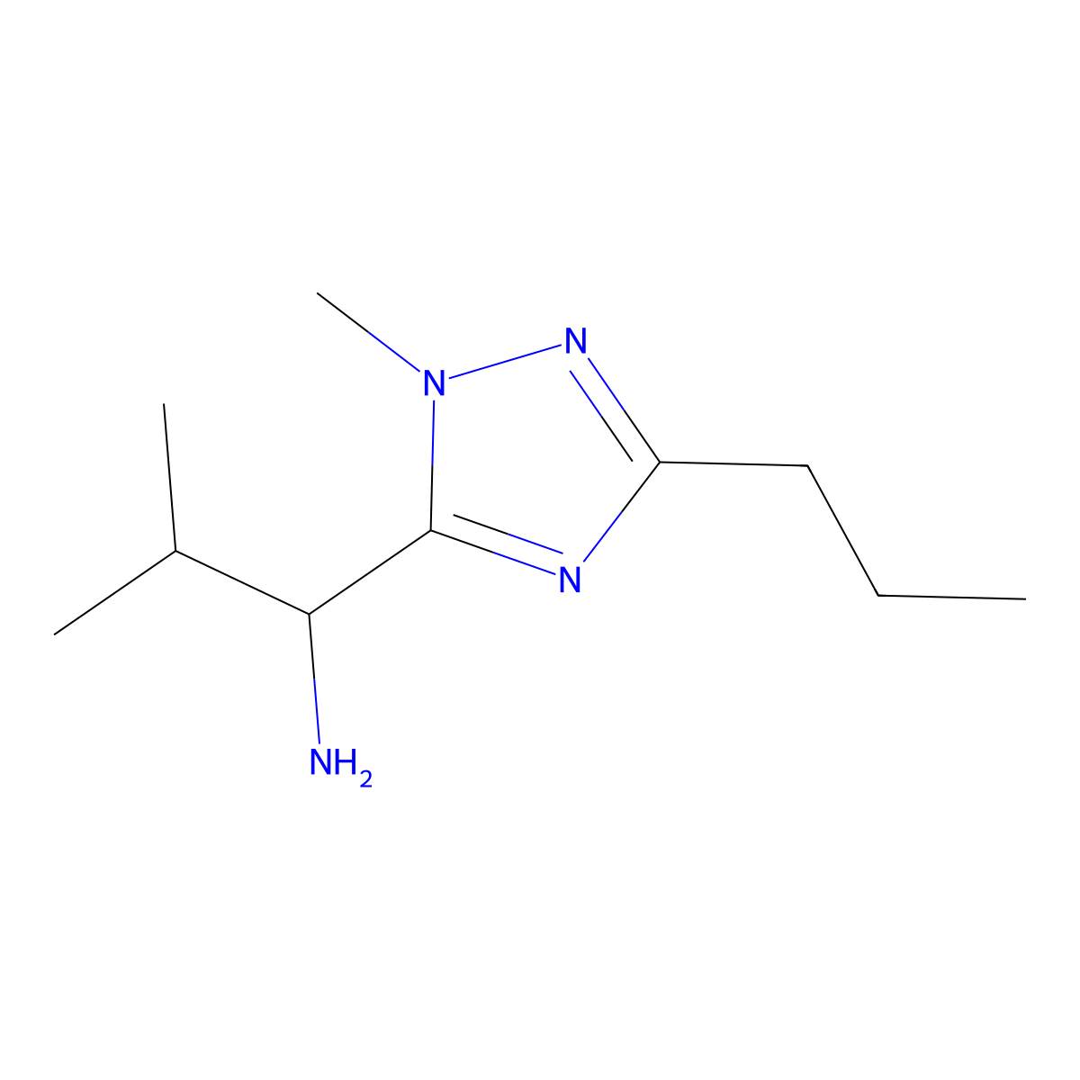 2-Methyl-1-(1-methyl-3-propyl-1h-1,2,4-triazol-5-yl)propan-1-amine molecular structure, CAS 1339222-62-6