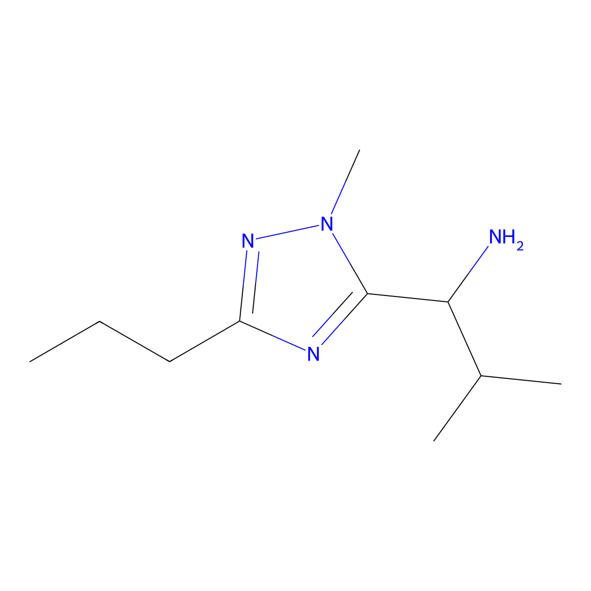 2-Methyl-1-(1-methyl-3-propyl-1h-1,2,4-triazol-5-yl)propan-1-amine molecular structure, CAS 1339222-62-6