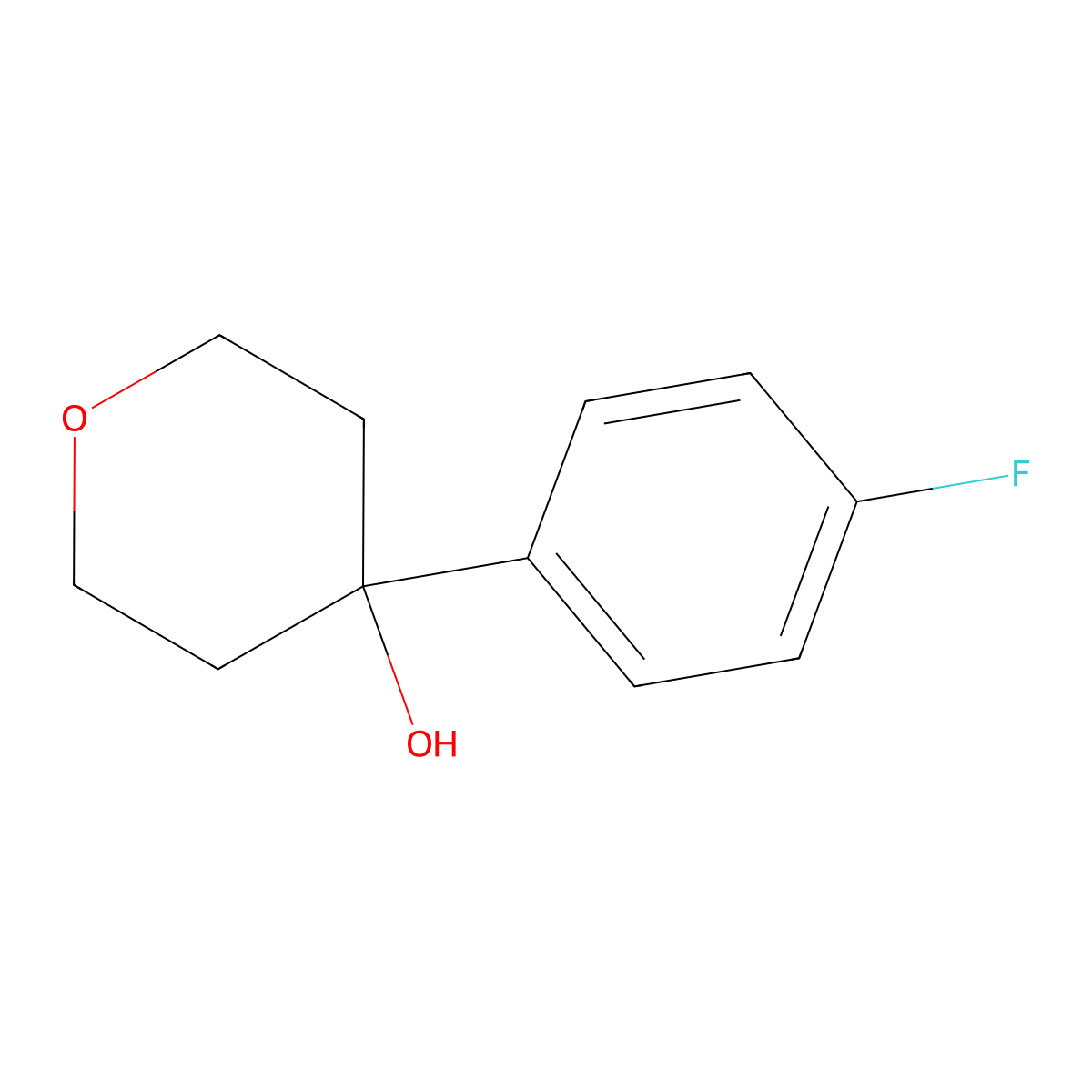 4-(4-Fluorophenyl)oxan-4-ol molecular structure, CAS 1339223-85-6