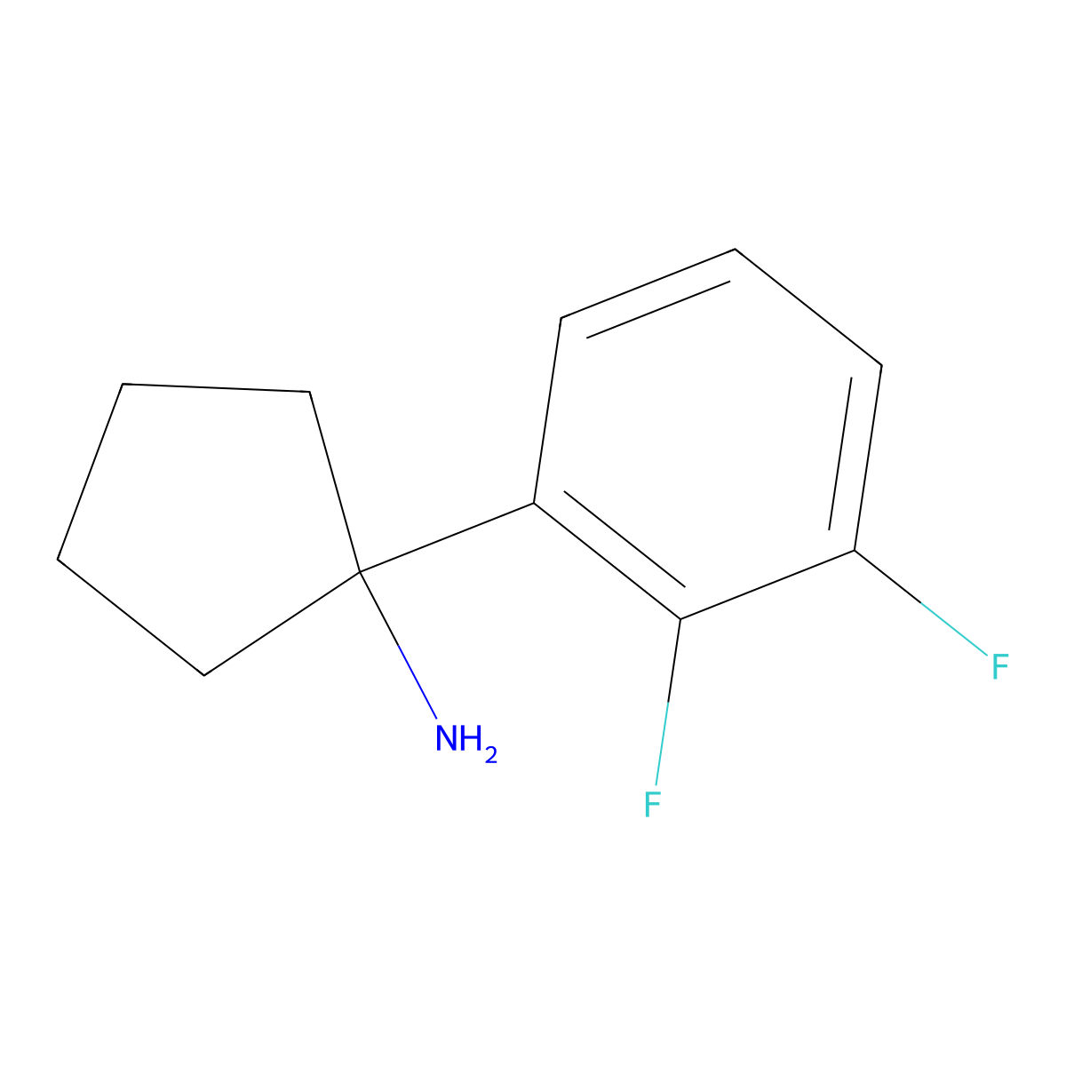1-(2,3-Difluorophenyl)cyclopentanamine molecular structure, CAS 1339225-91-0