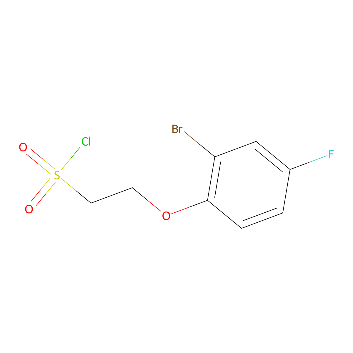 2-(2-Bromo-4-fluorophenoxy)ethane-1-sulfonyl chloride molecular structure, CAS 1339226-45-7
