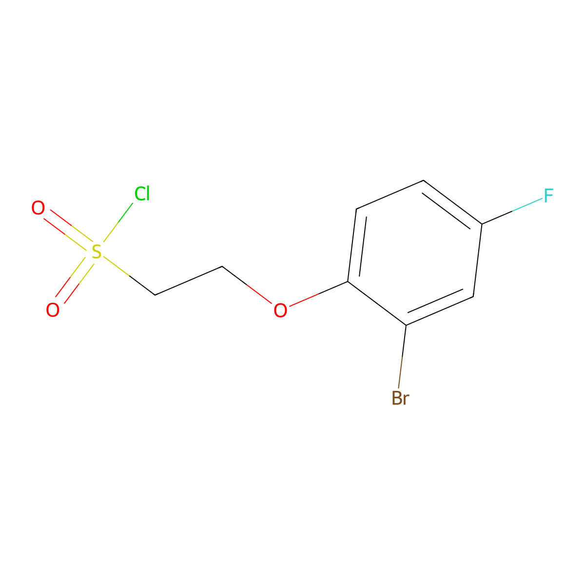 2-(2-Bromo-4-fluorophenoxy)ethane-1-sulfonyl chloride molecular structure, CAS 1339226-45-7