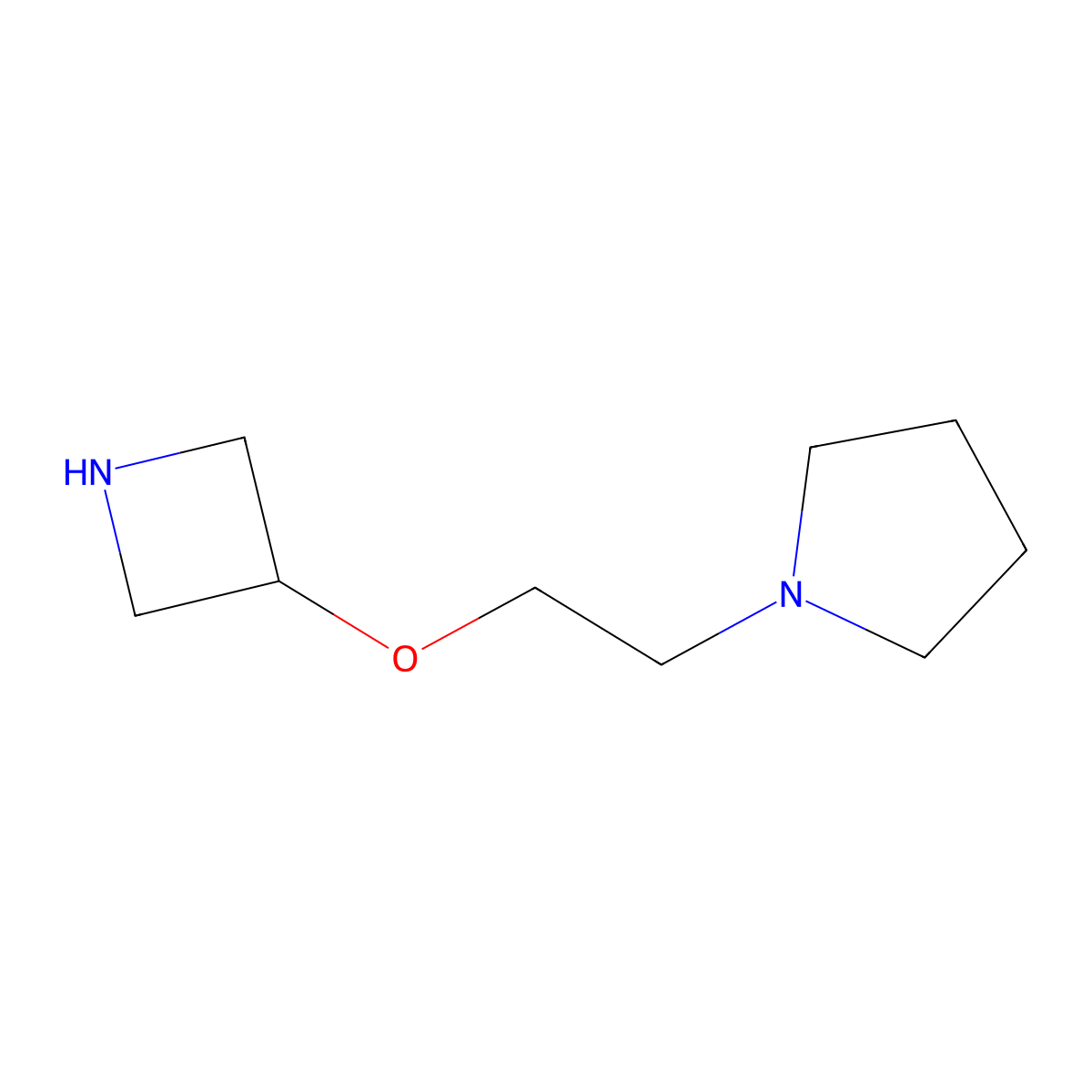 1-[2-(Azetidin-3-yloxy)ethyl]pyrrolidine molecular structure, CAS 1339228-44-2
