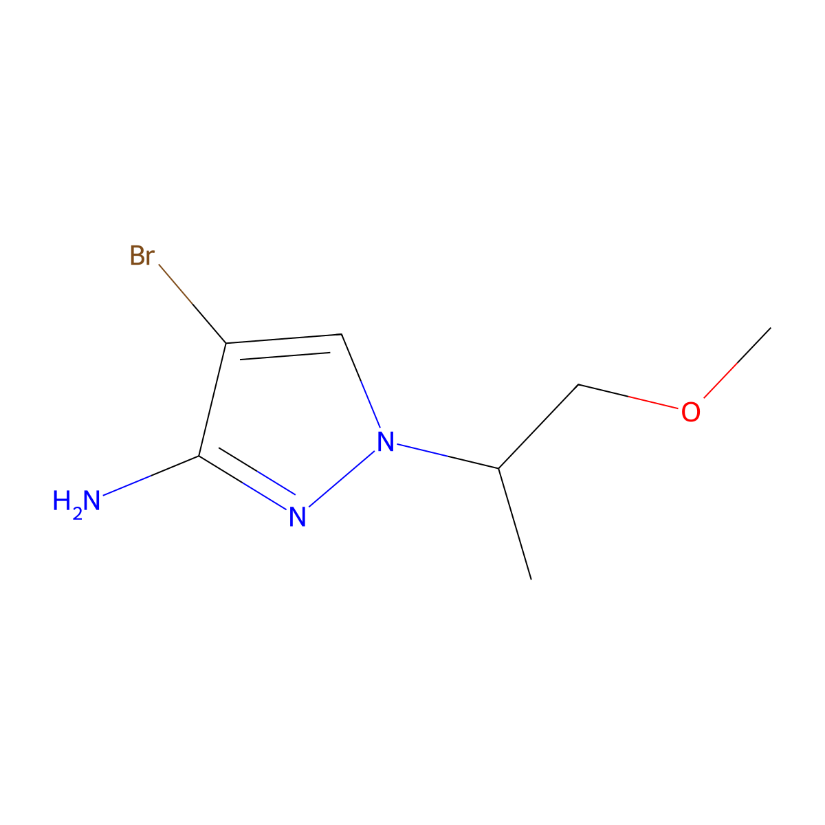 4-Bromo-1-(1-methoxypropan-2-yl)-1h-pyrazol-3-amine molecular structure, CAS 1339229-90-1