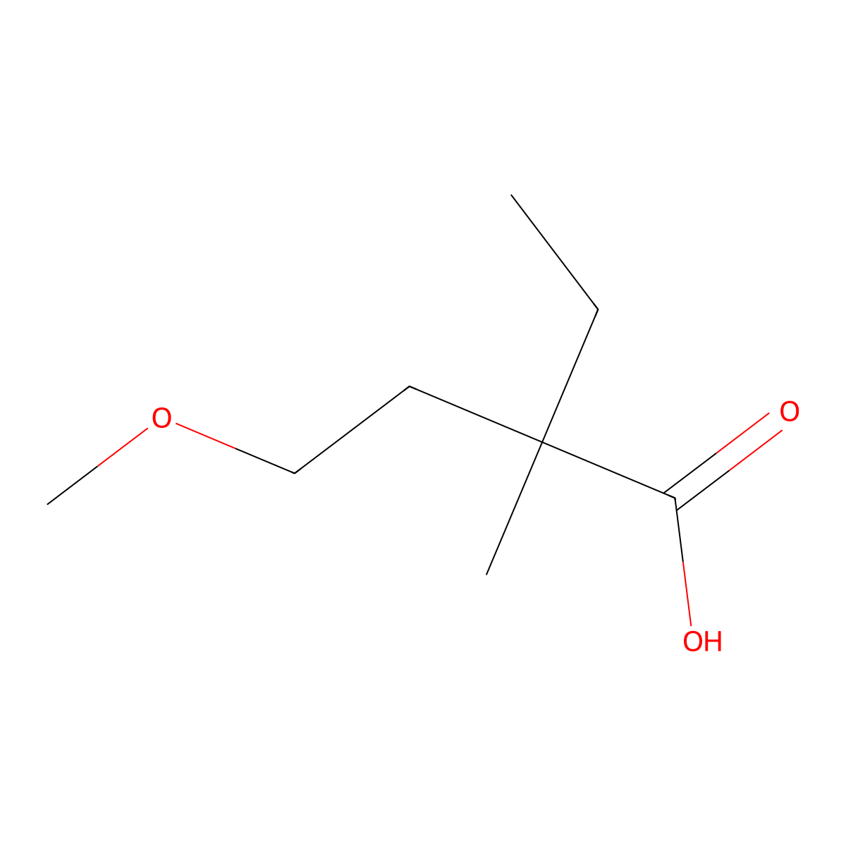 2-Ethyl-4-methoxy-2-methylbutanoic acid molecular structure, CAS 1339230-36-2