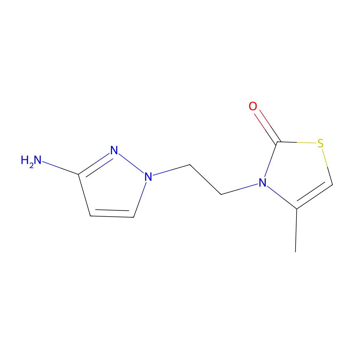 3-(2-(3-Amino-1h-pyrazol-1-yl)ethyl)-4-methylthiazol-2(3h)-one molecular structure, CAS 1339234-09-1