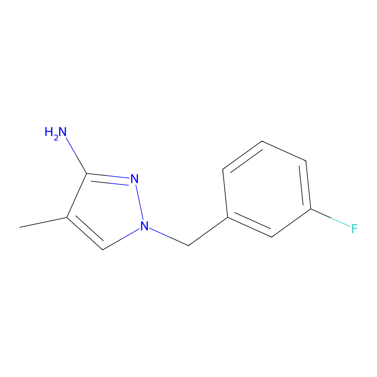 1-(3-Fluorobenzyl)-4-methyl-1h-pyrazol-3-amine molecular structure, CAS 1339238-94-6