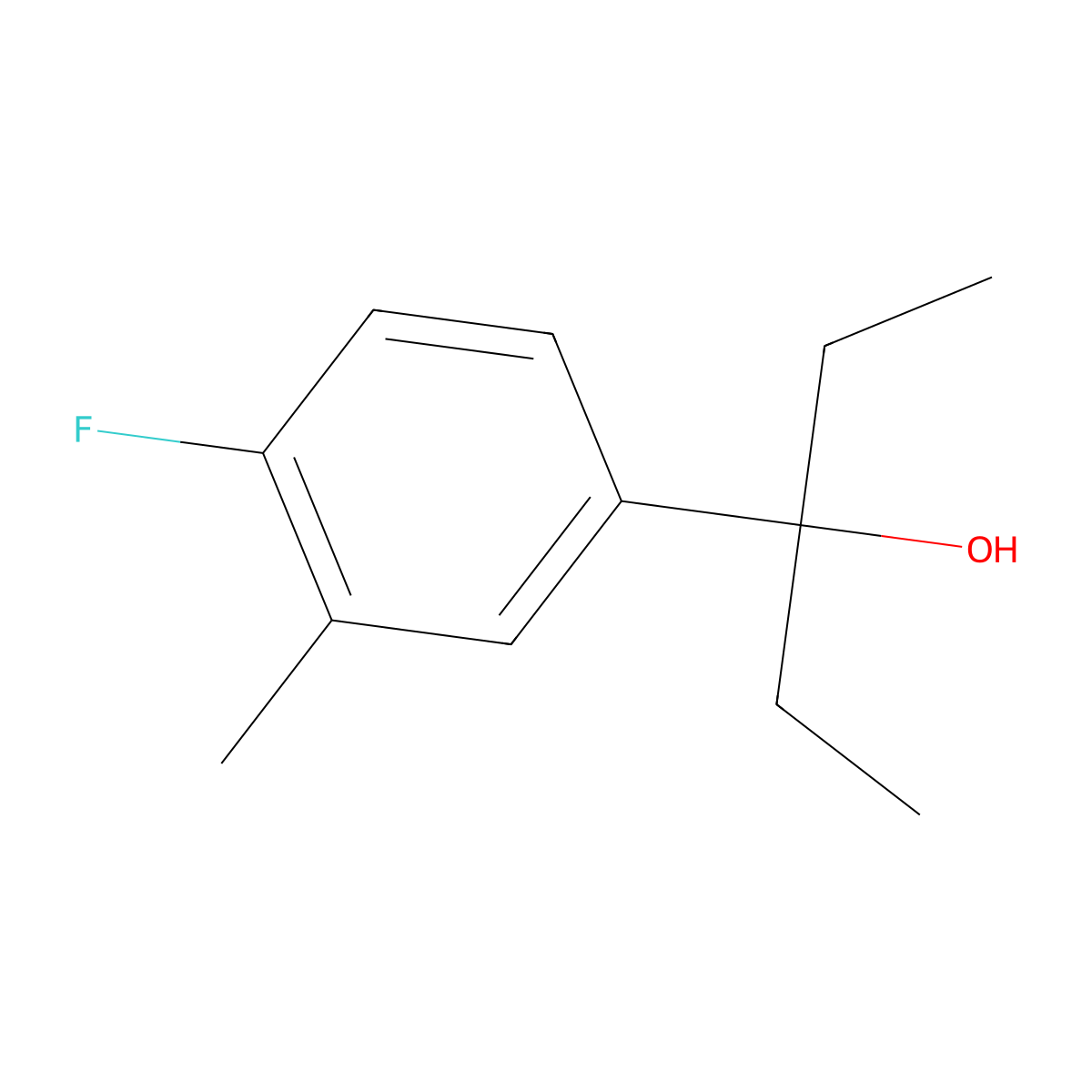 3-(4-Fluoro-3-methylphenyl)-3-pentanol molecular structure, CAS 1339239-72-3