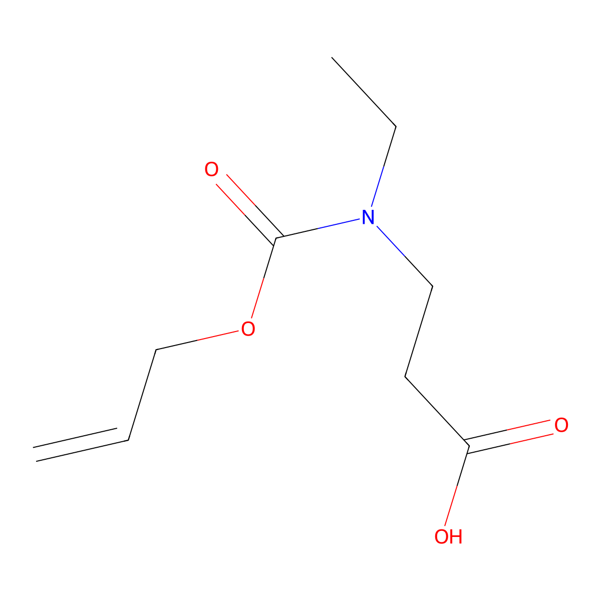 3-{Ethyl[(prop-2-en-1-yloxy)carbonyl]amino}propanoic acid molecular structure, CAS 1339239-83-6