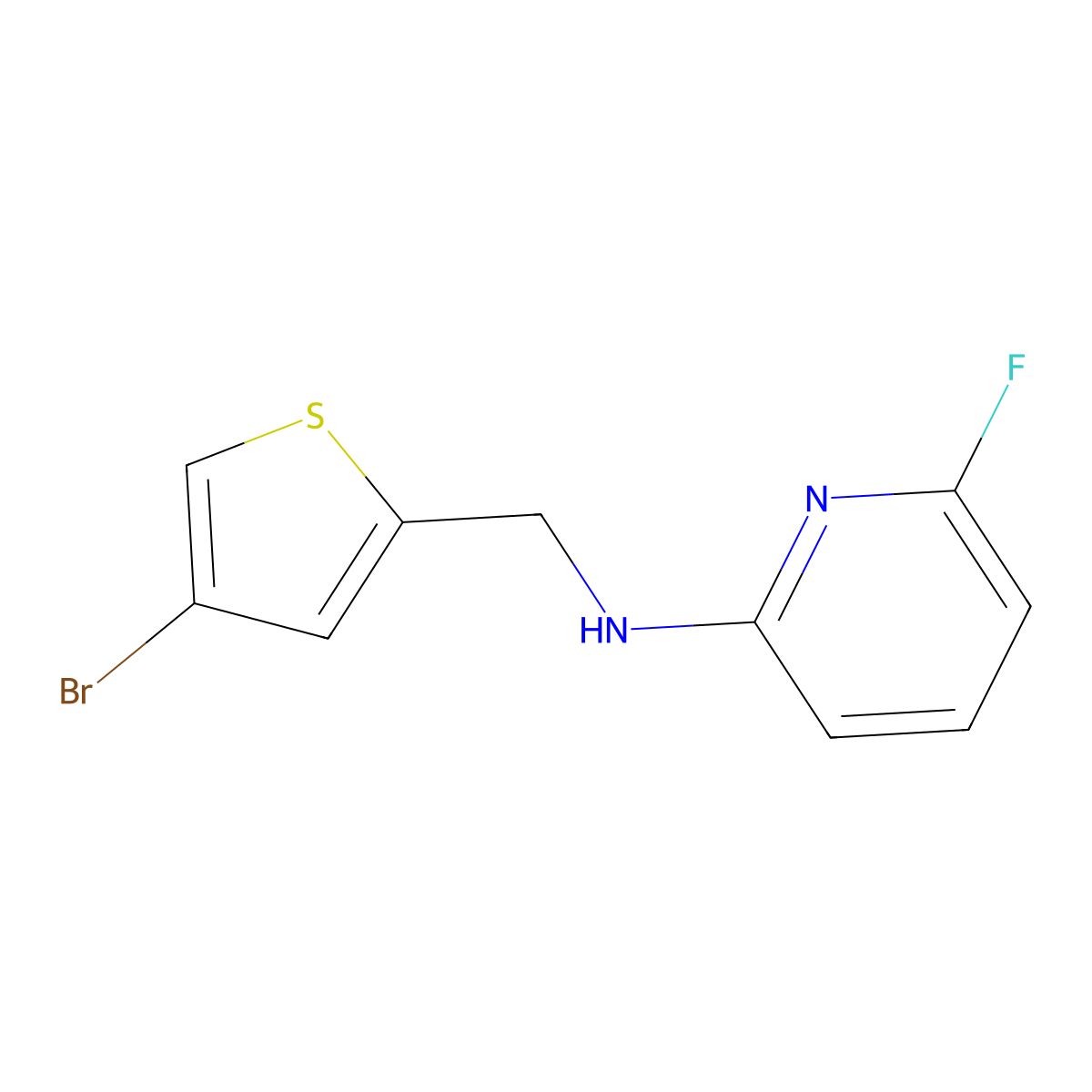 N-[(4-bromothiophen-2-yl)methyl]-6-fluoropyridin-2-amine molecular structure, CAS 1339240-51-5