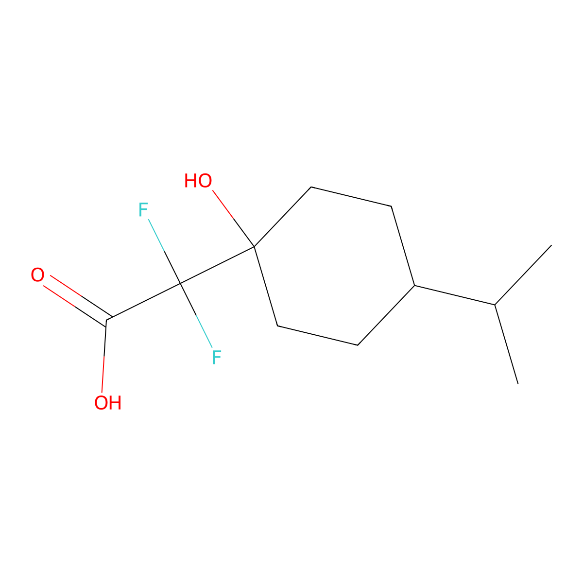 2,2-Difluoro-2-(1-hydroxy-4-isopropylcyclohexyl)acetic acid molecular structure, CAS 1339242-94-2
