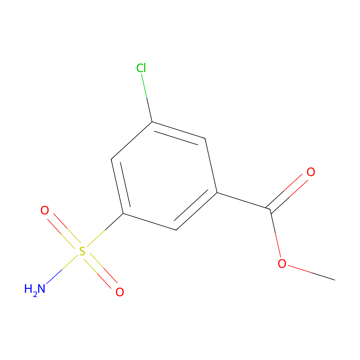 Methyl 3-chloro-5-sulfamoylbenzoate molecular structure, CAS 1339244-41-5