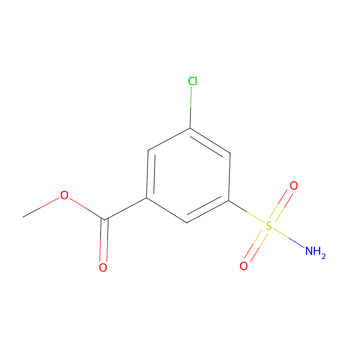 Methyl 3-chloro-5-sulfamoylbenzoate molecular structure, CAS 1339244-41-5