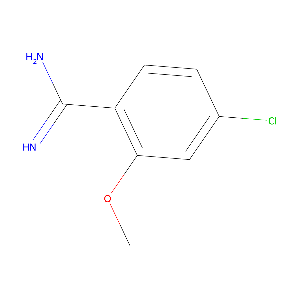 4-Chloro-2-methoxybenzimidamide molecular structure, CAS 1339244-42-6
